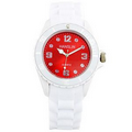 Sports Silicone Analog Wrist Watch- Red Face